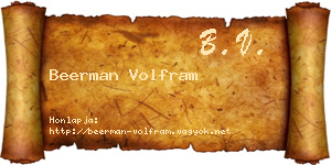 Beerman Volfram névjegykártya